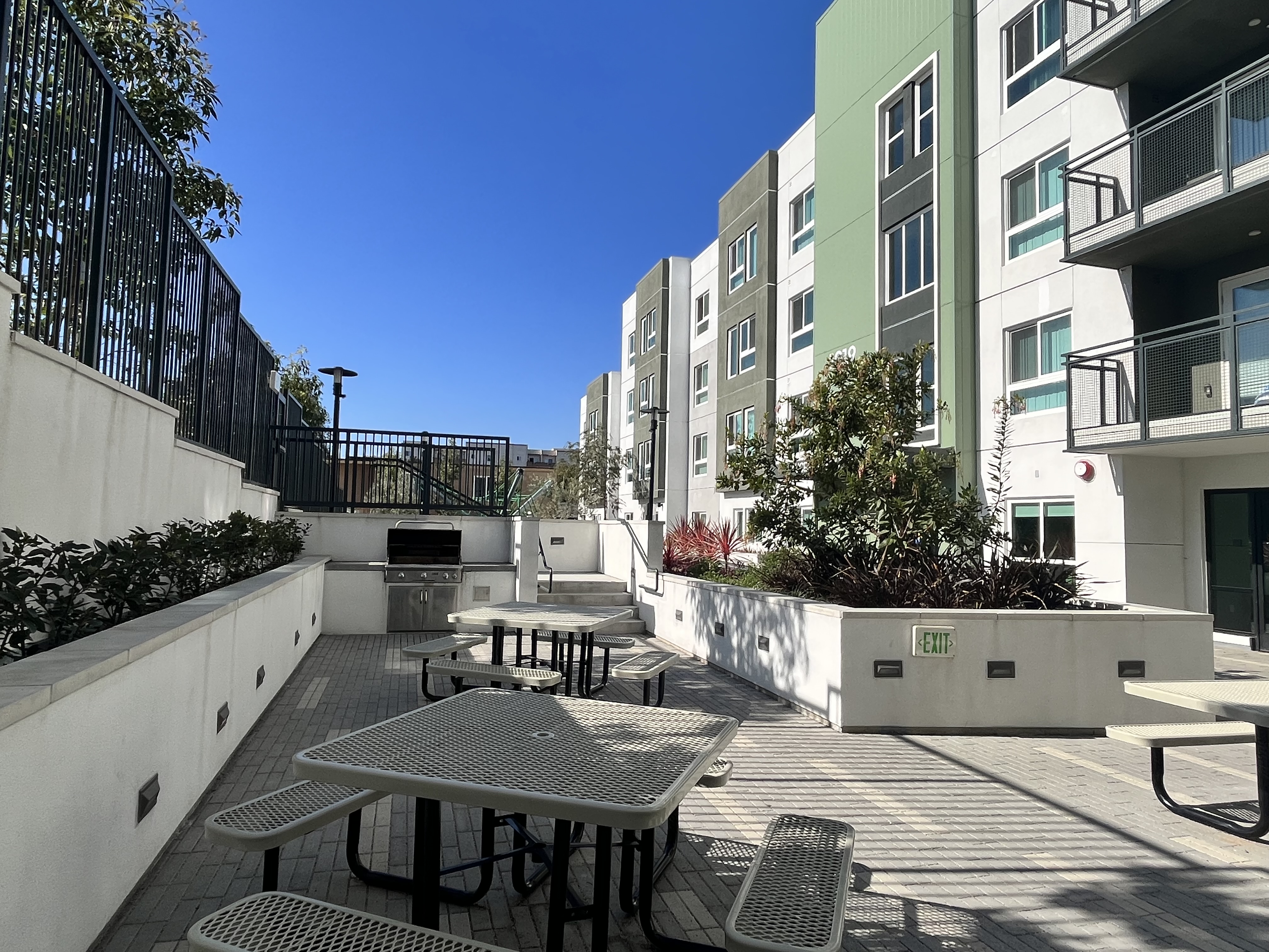 The property's courtyard, located near the main entrance to the building.