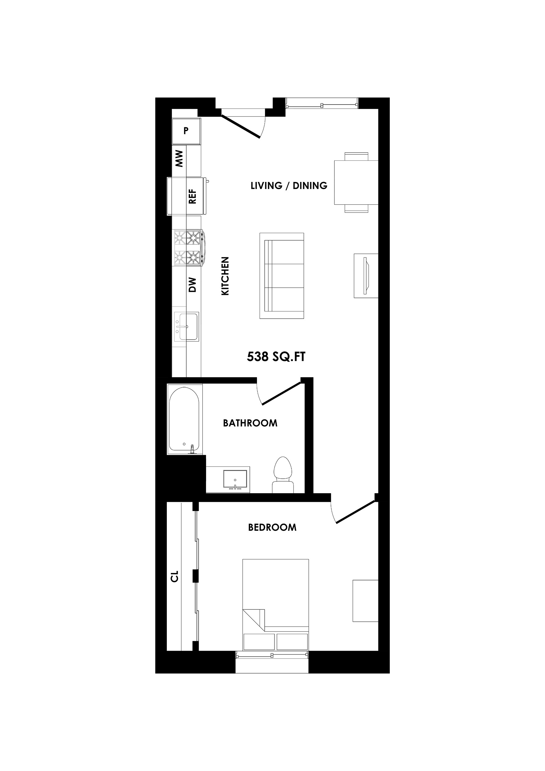 One Bedroom - 1A