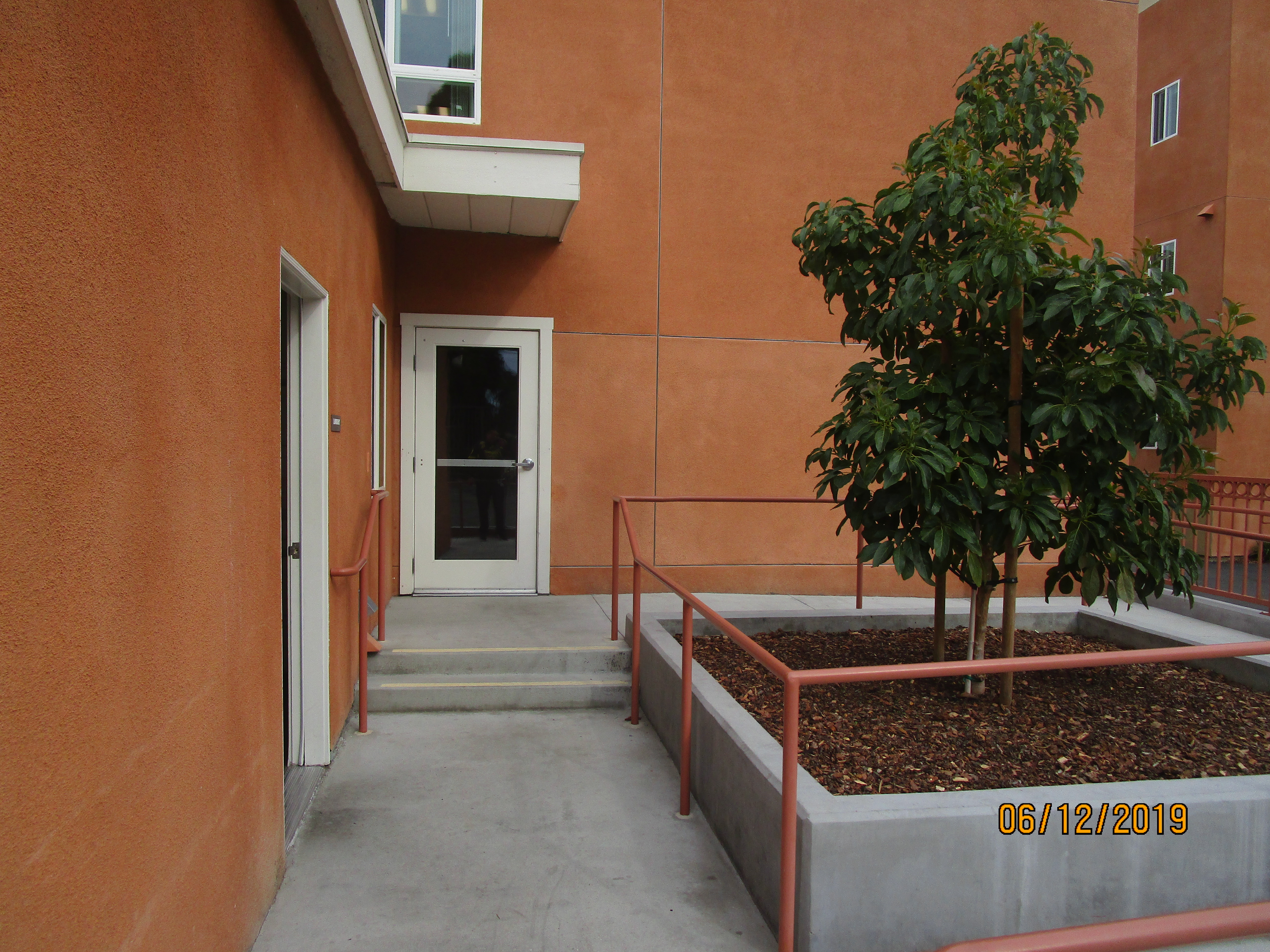 Image of the building side entrance