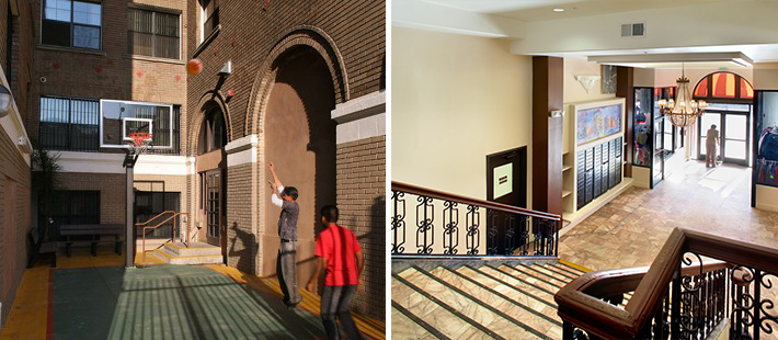 Barbizon Basketball court and lobby