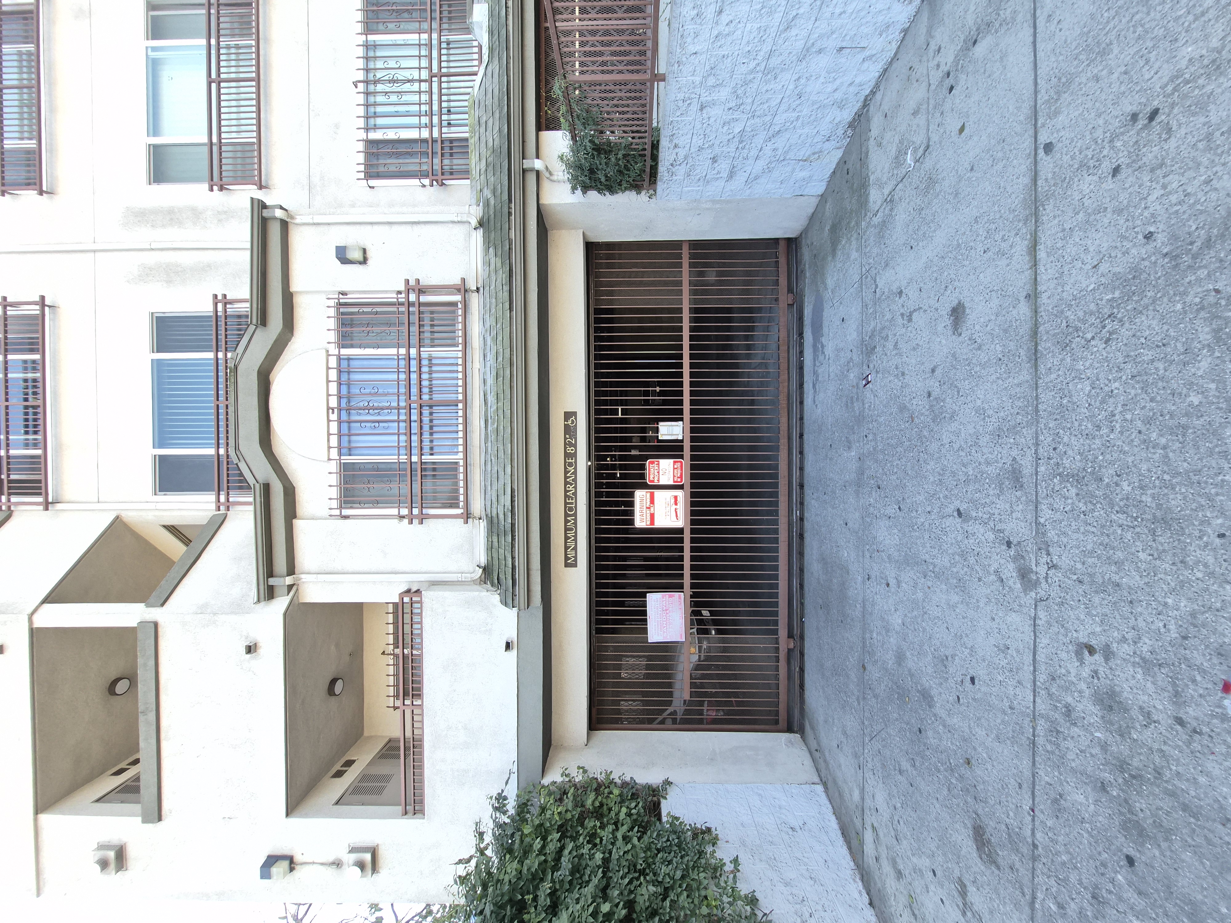 Underground parking garage entrance