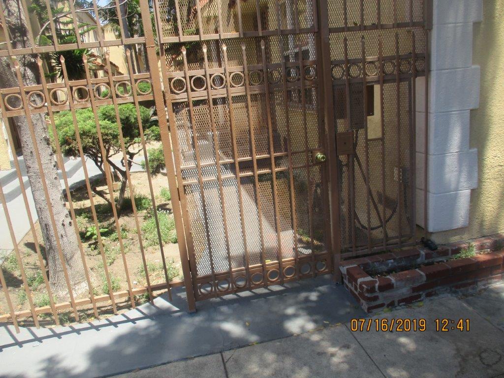 Close up image of a gated entrance to the property.