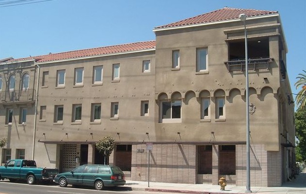 Image of the side of a building in brown color