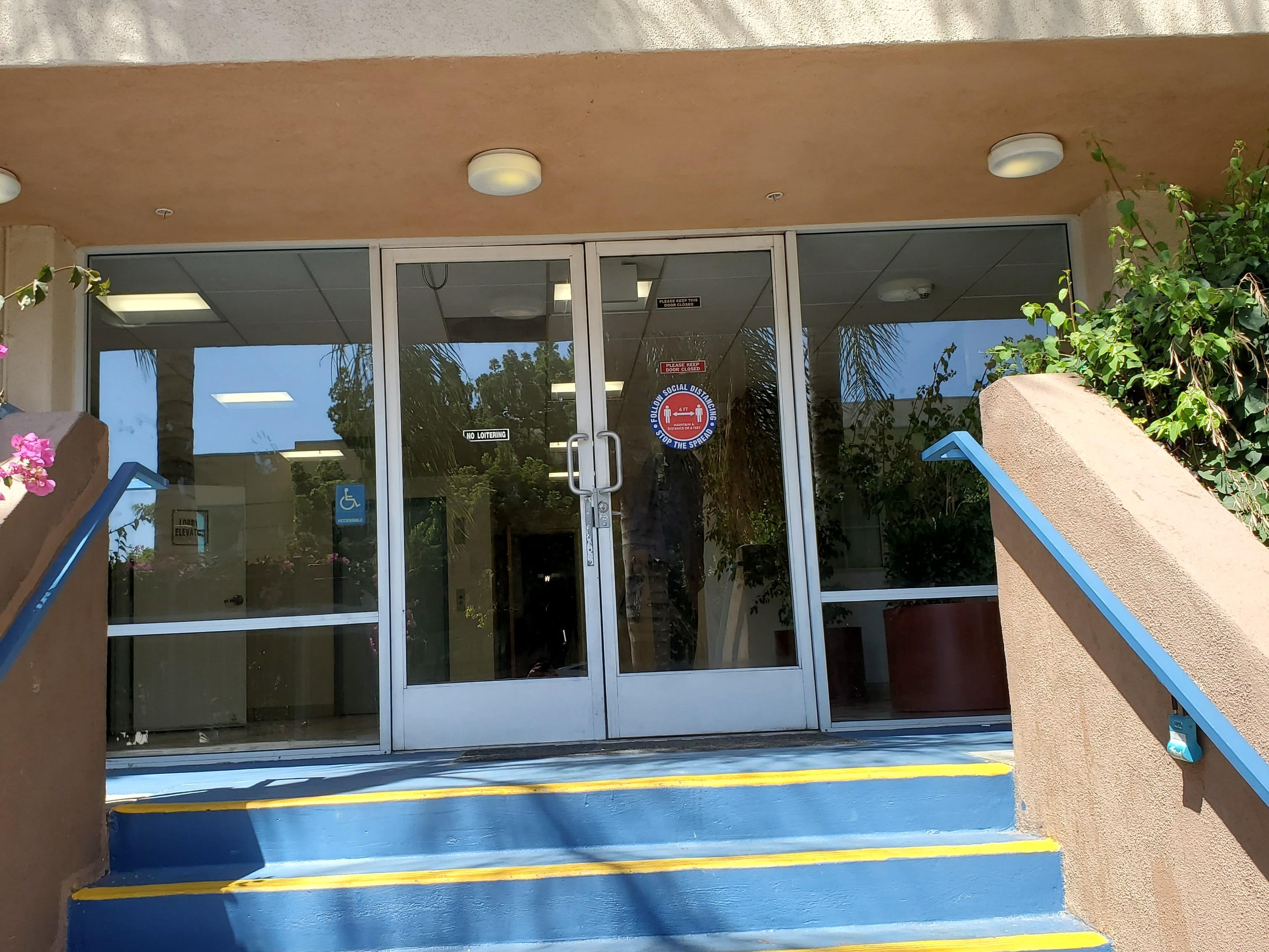 Image of the front entrance of the building