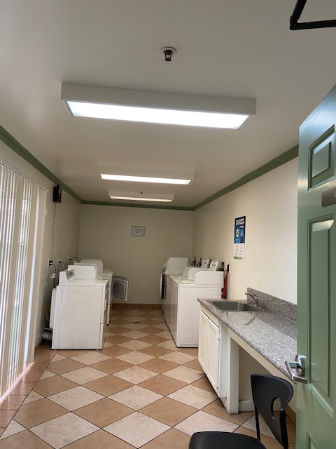 Inside view of the building laundry room