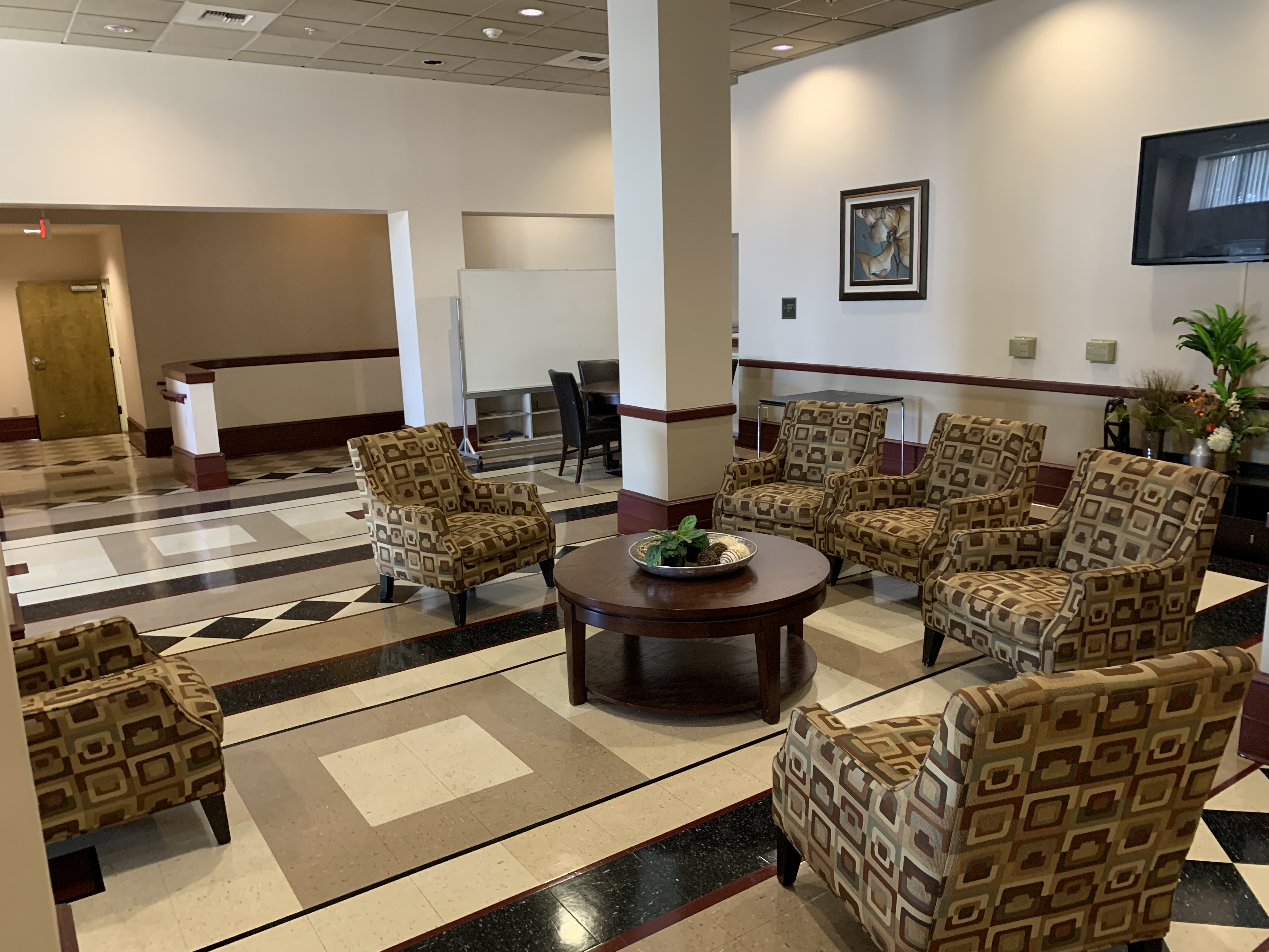 Image of the building lobby equipped with furniture