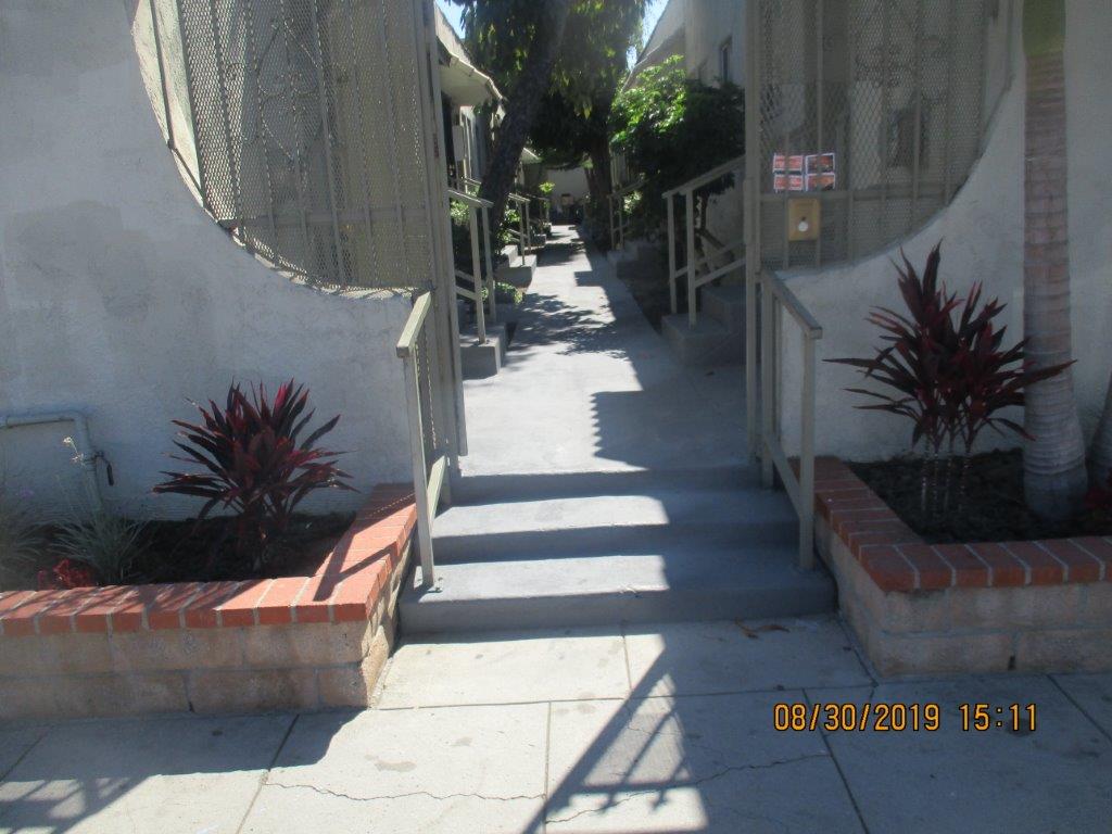 Image of pathway between units in the property