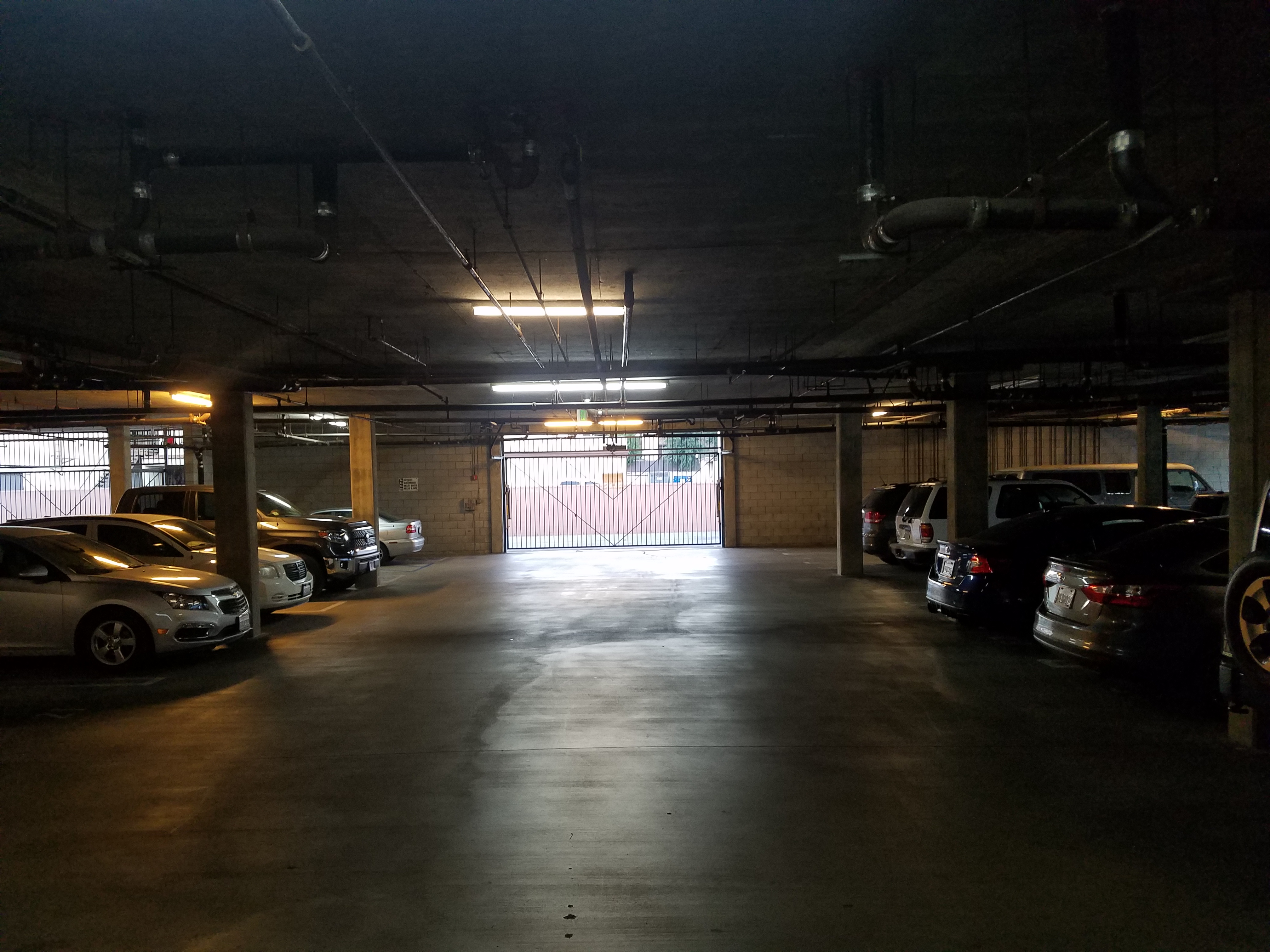 Parthenia Court parking garage. parking area is gated