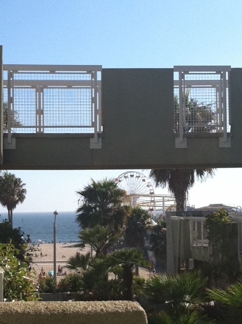 Beach bridge view.