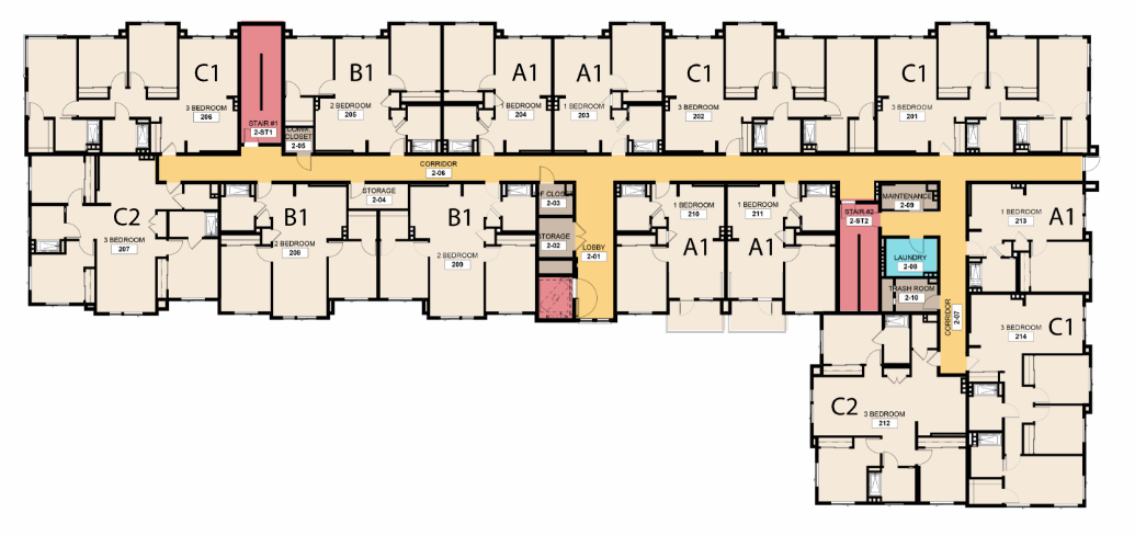 Layout of Lucena on Court 1