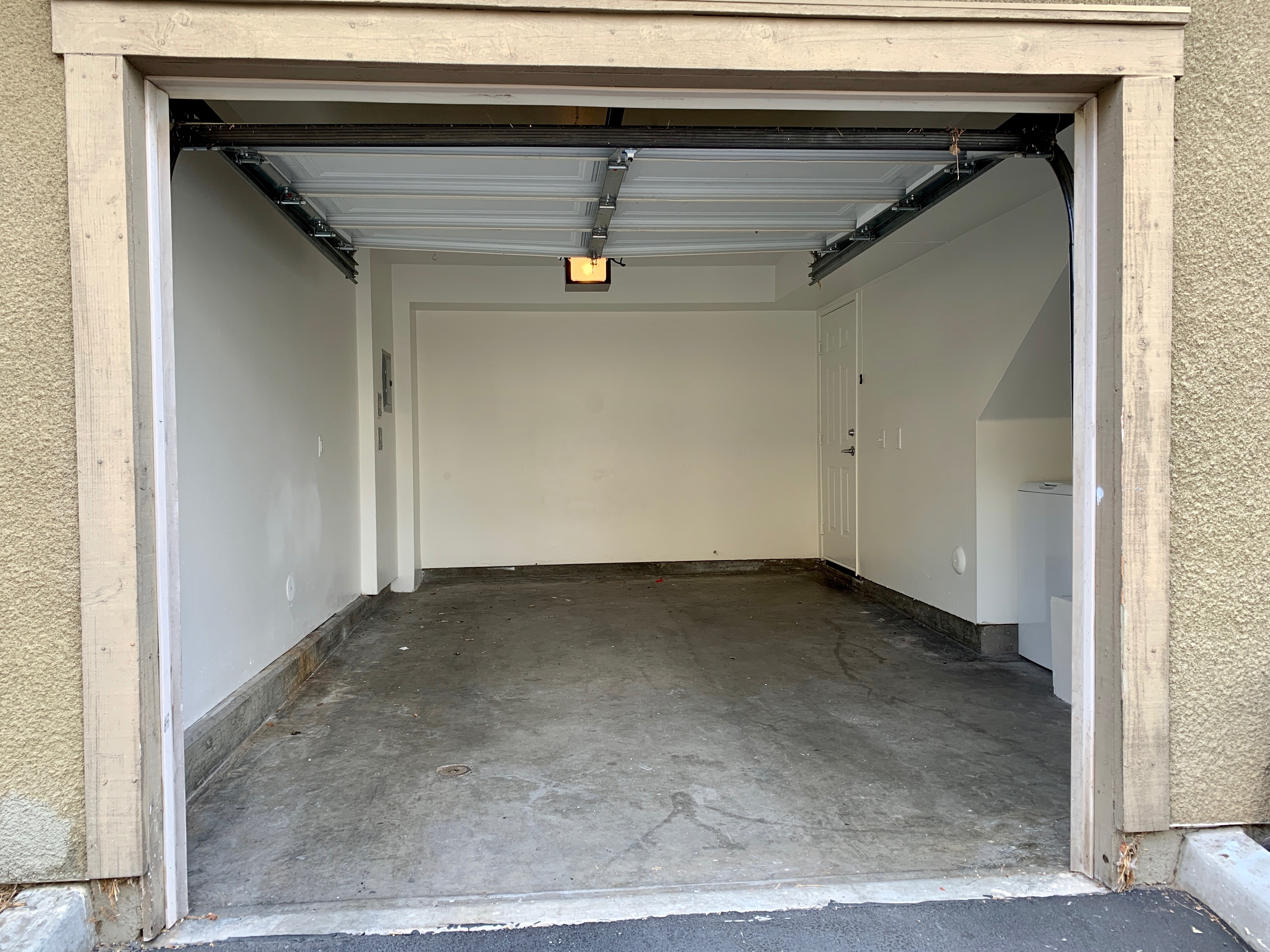 View of an empty garage.