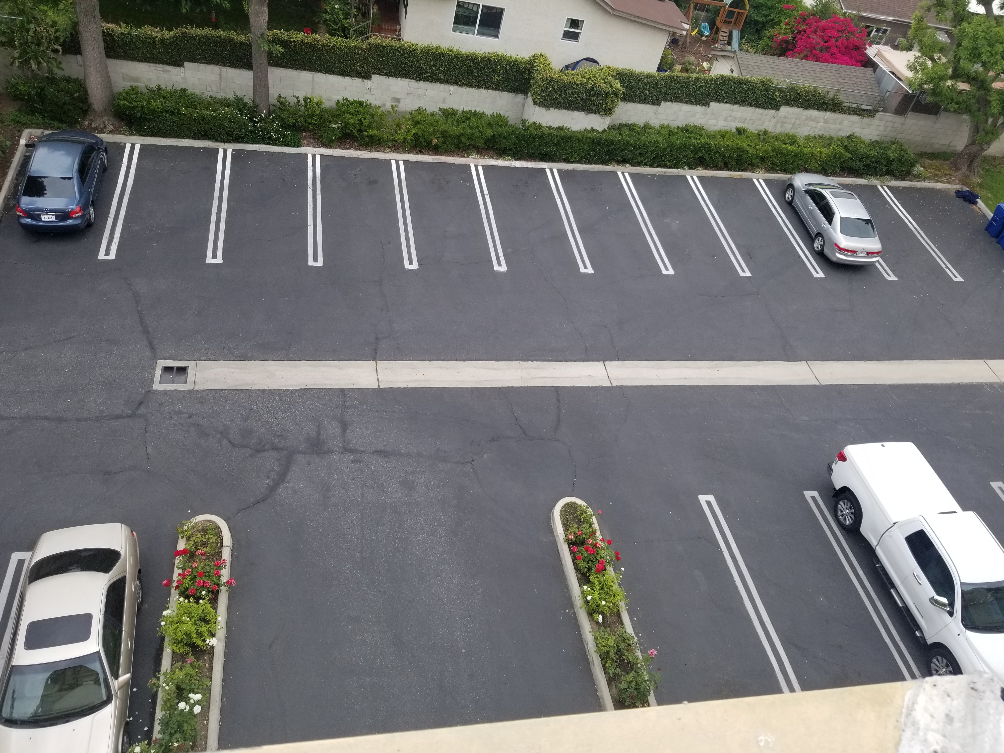 Image of the back parking area of the building