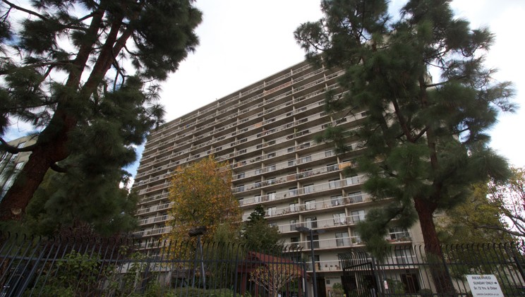 A street view of the building.