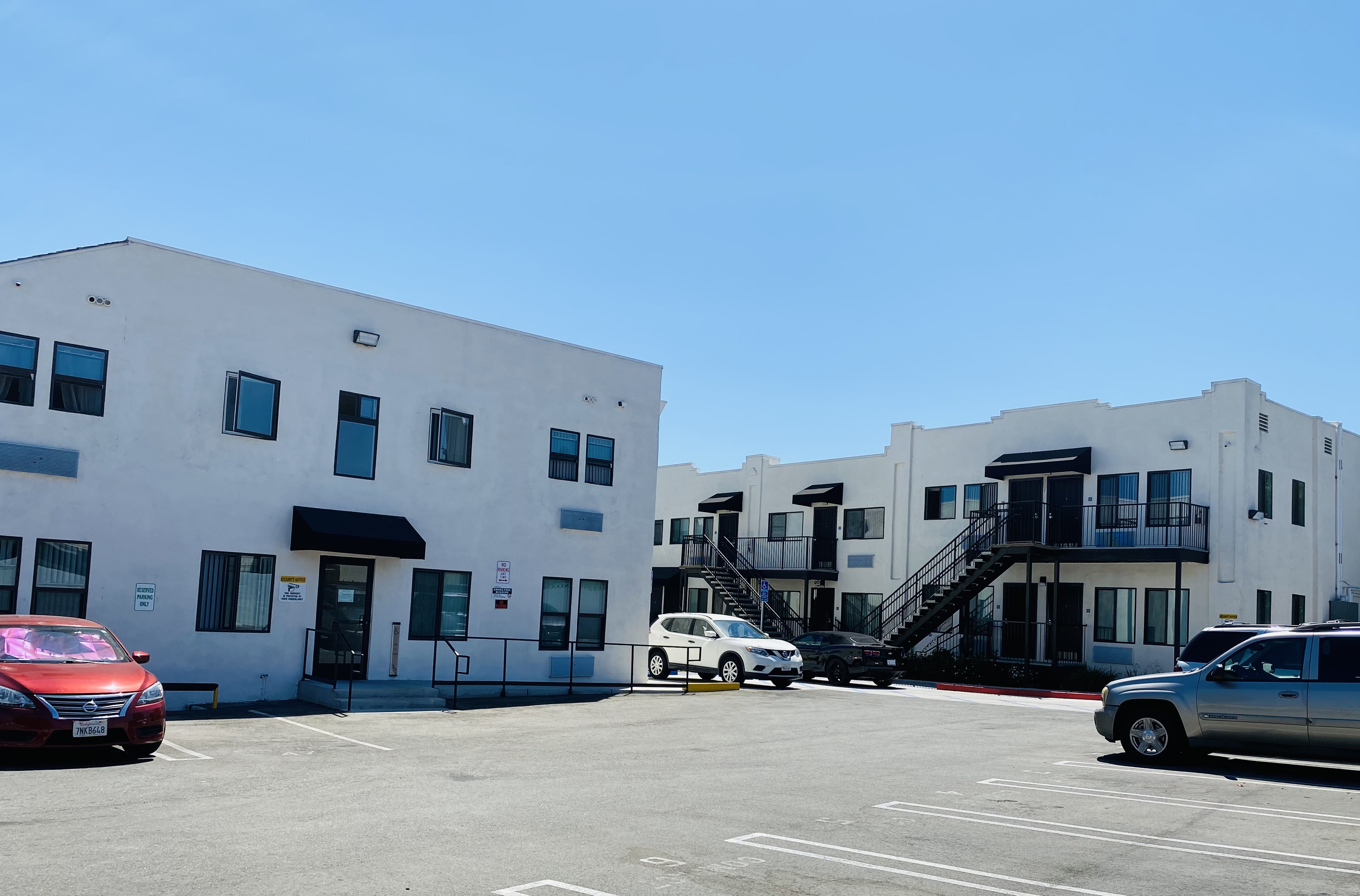 View of the back of the both buildings