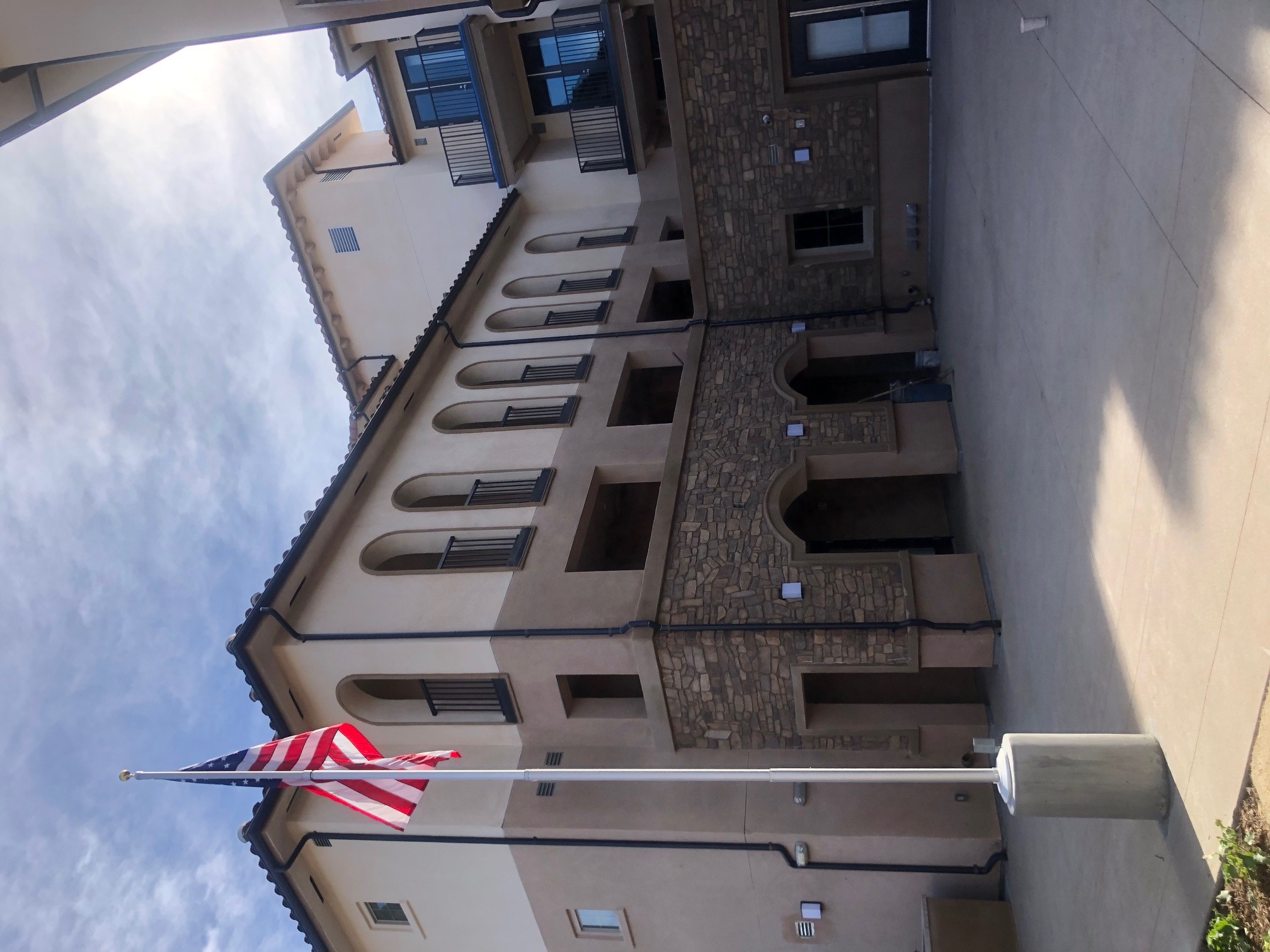 Photo of the courtyard in the Veteran's building.