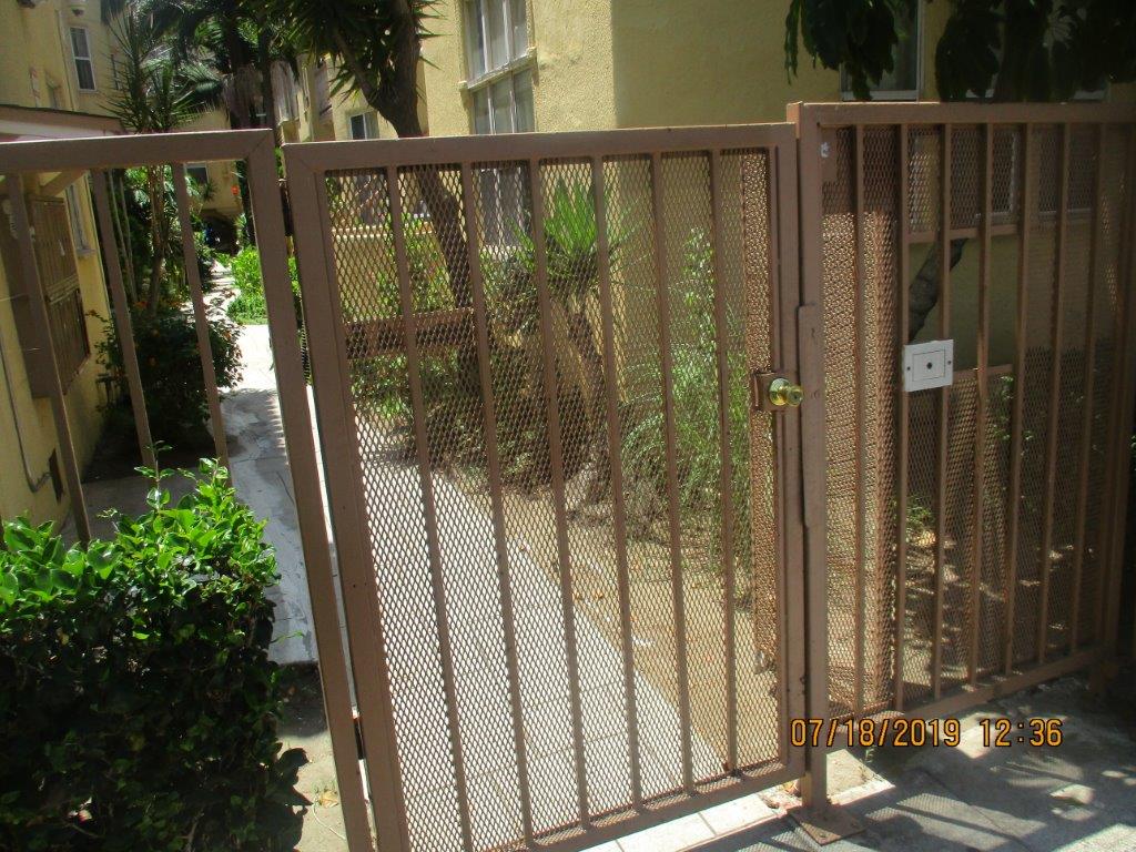 Close up view of a gated entrance to the property